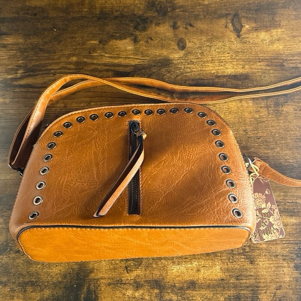 Sam & Hadley Studded Dome Faux Leather Crossbody Bag - Picture 2 of 4